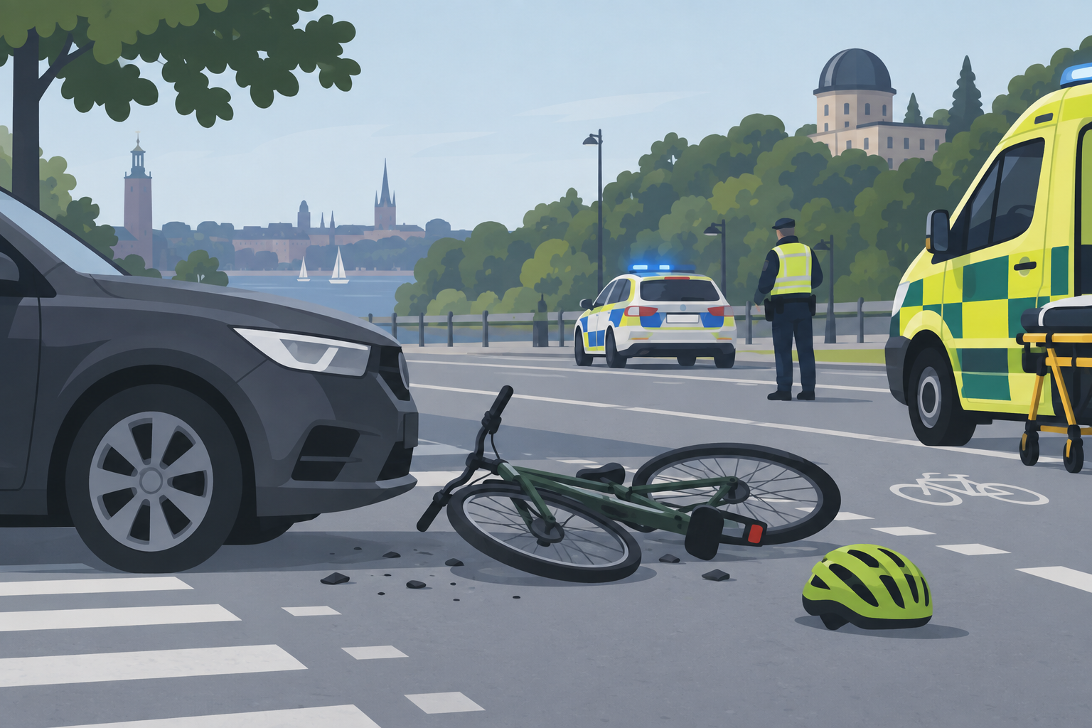Cyklist påkörd vid Frescati