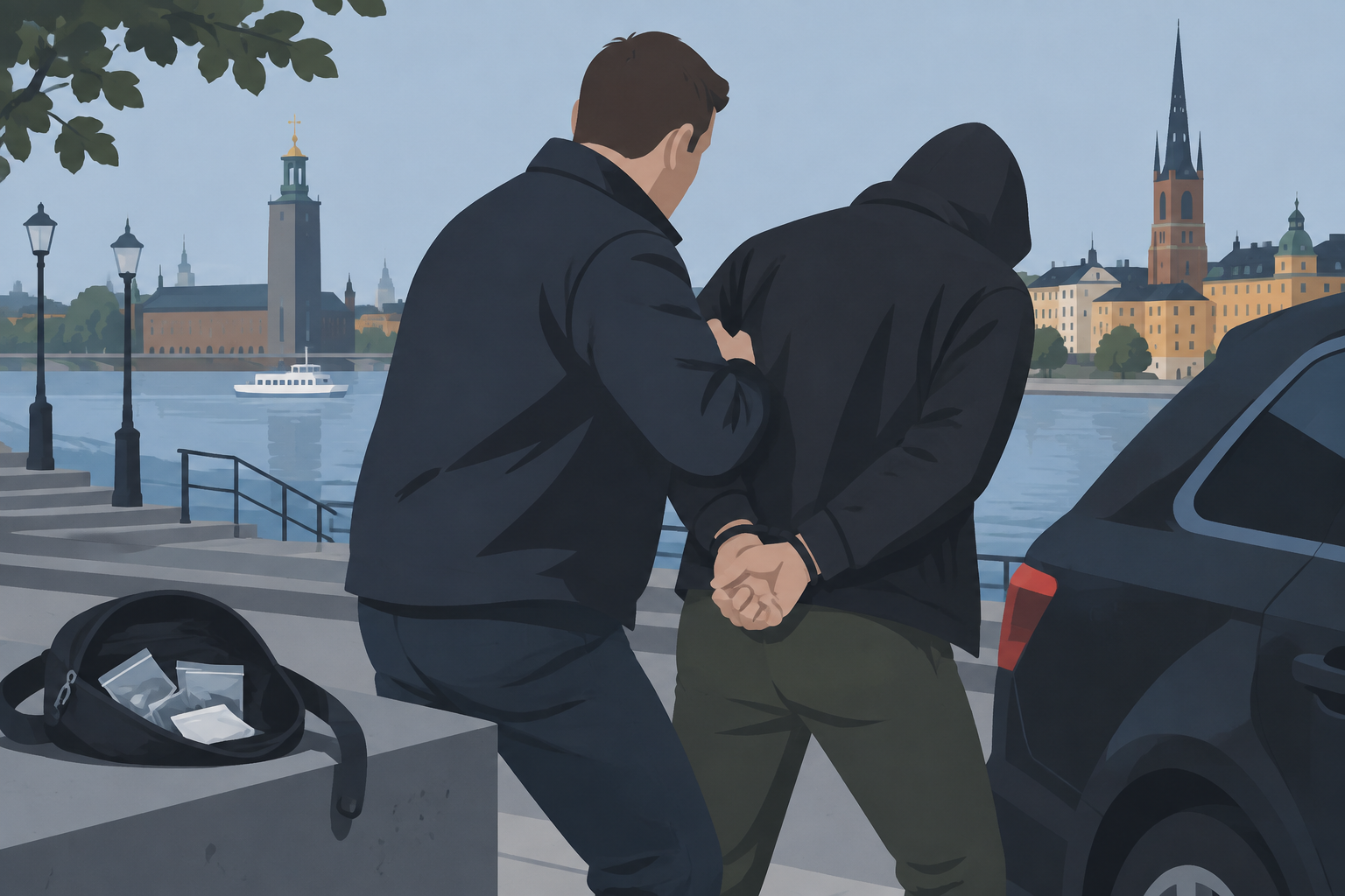 Ledig polis grep misstänkt langare
