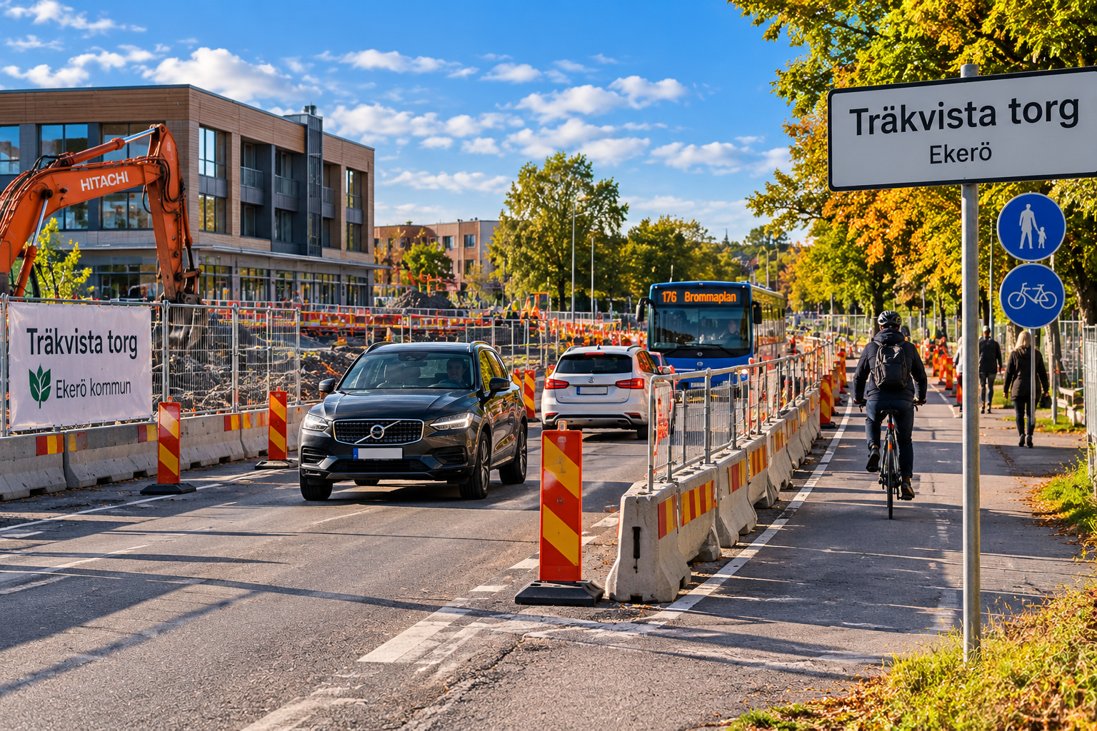Trafikförändringar på Jungfrusundsvägen vid Träkvista torg i Ekerö